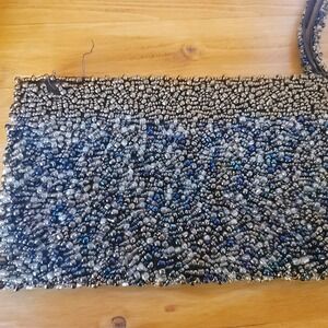Beaded Evening Bag Clutch Purse with Wrist‎ Strap Elegant Formal Accessory